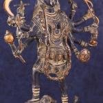 Pure Brass Vintage Kali Dashbhuja Idol | 10.5" Sacred Art | 2kg Ten-Armed Masterpiece | Vintage Temple Beauty | Jaipurio